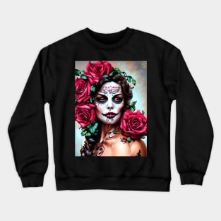 Girl with The Crow Makeup Crewneck Sweatshirt